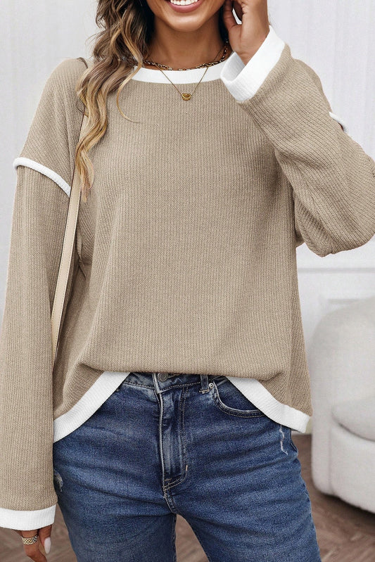 Contrast Color Trim Top