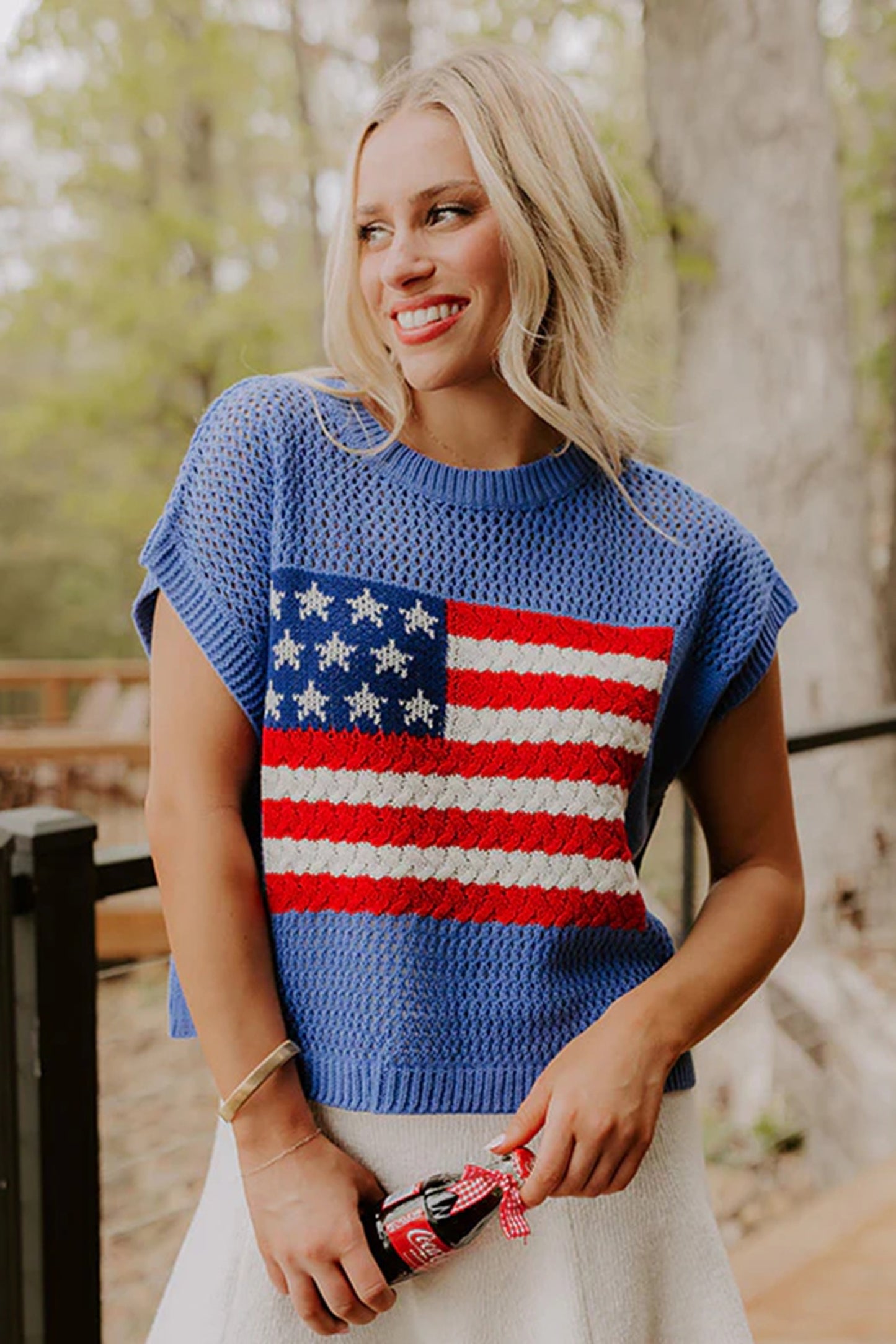 Sky blue flag top