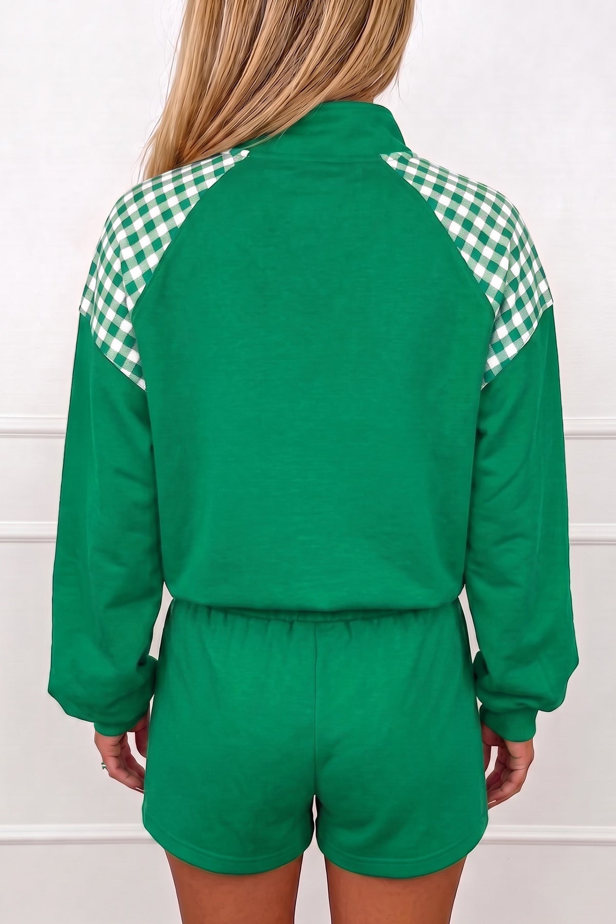 Green Gingham pullover set