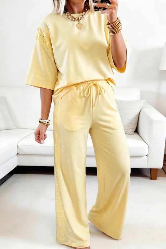 Yellow Lace Detail Set