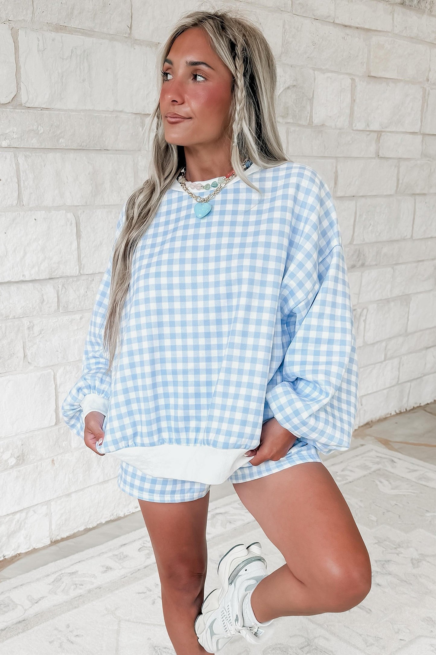Sky Blue Baggy pullover set