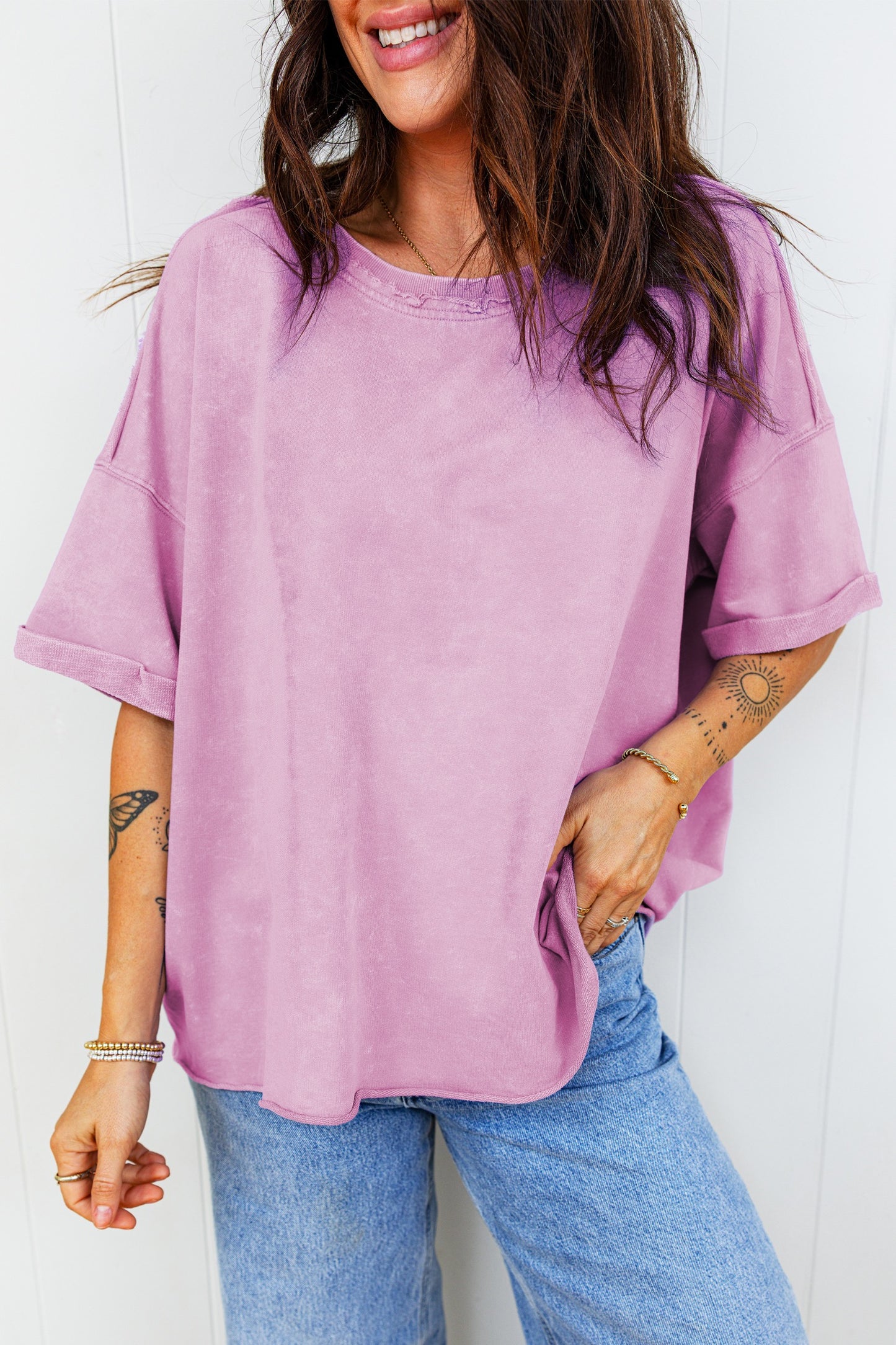 Lavender Drop Shoulder Top