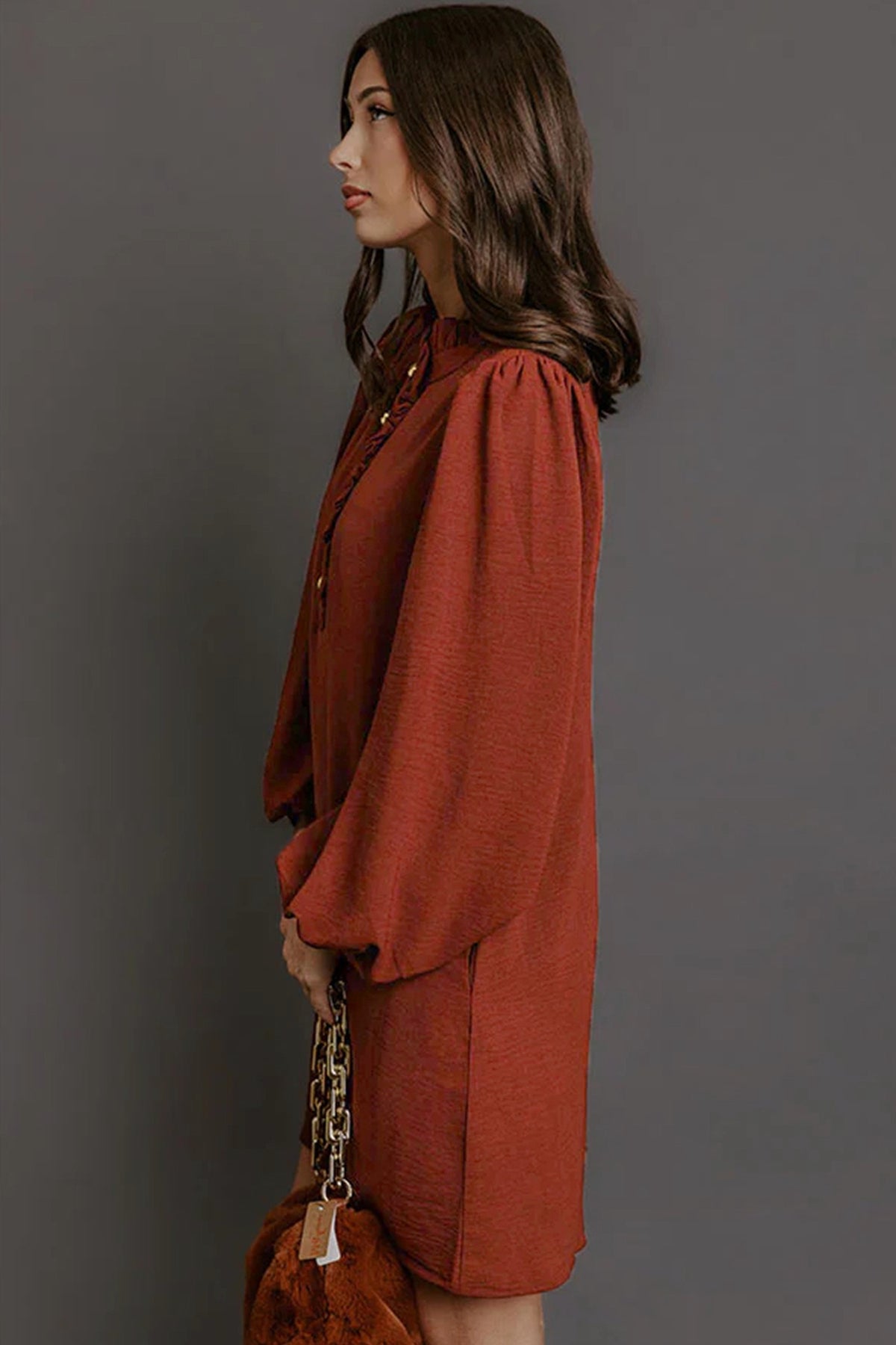 Coffee Shift Dress