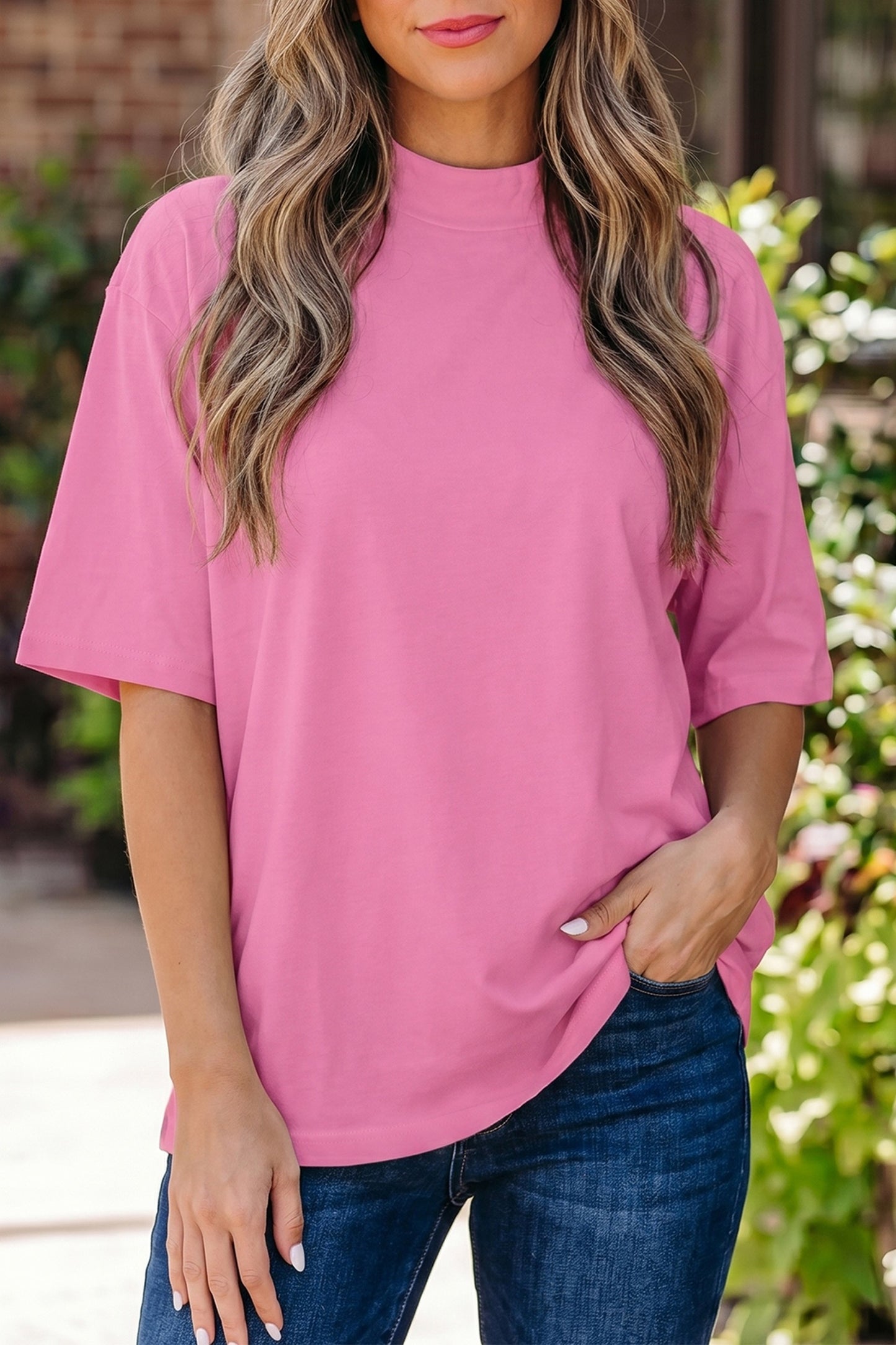 High Neck Oversized Tee