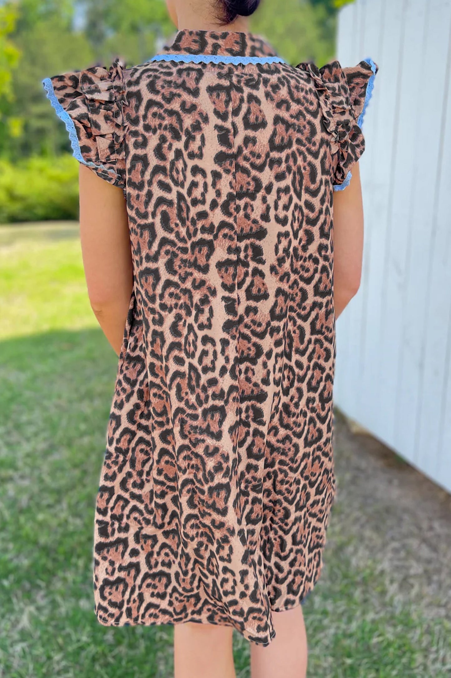 Khaki Leopard button Dress