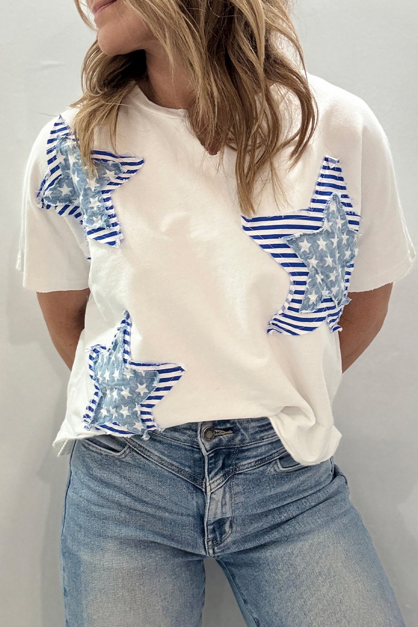 Patch work star tee