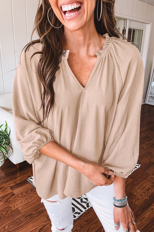 Parchment 3/4 sleeve top