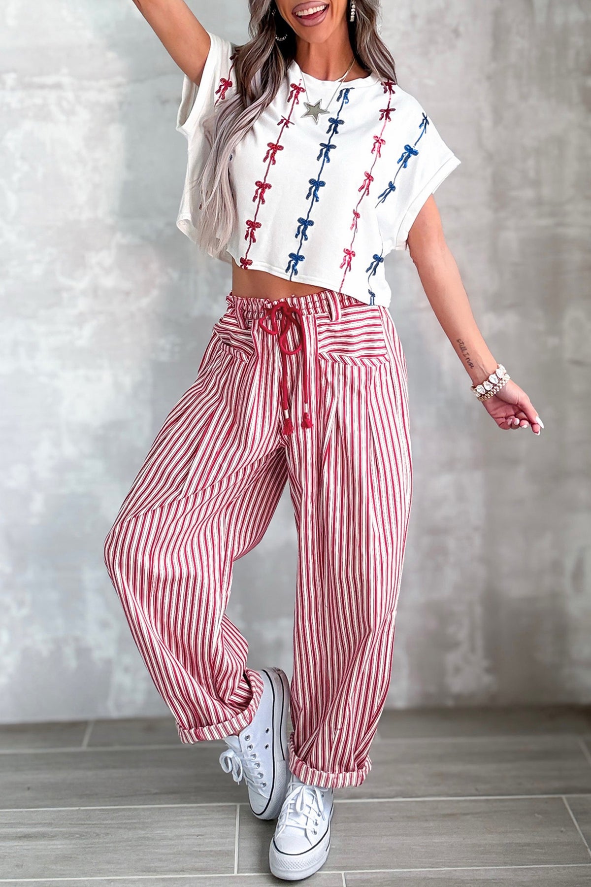 Red Stripe Pants