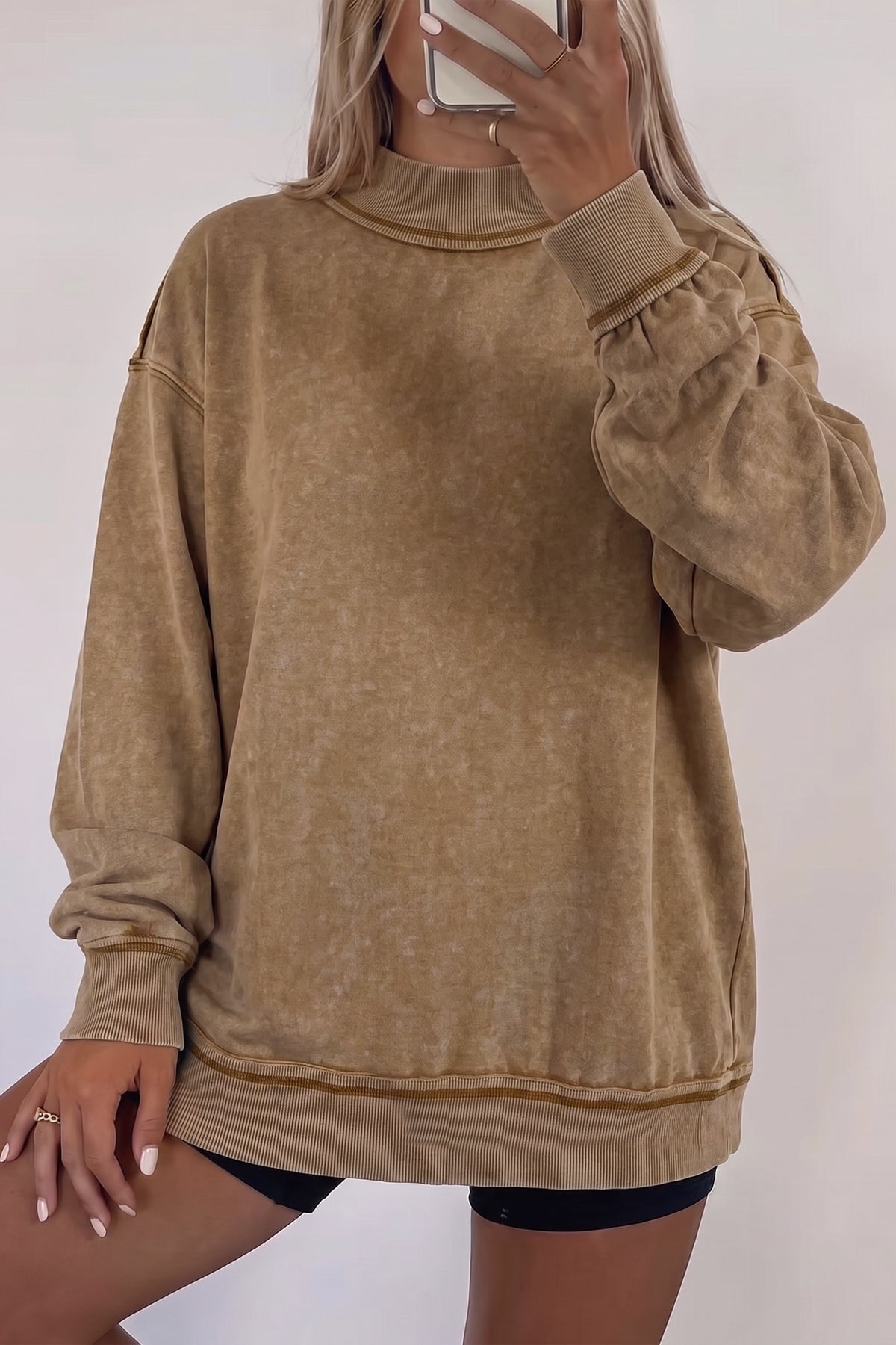 Brown Highneck Crew