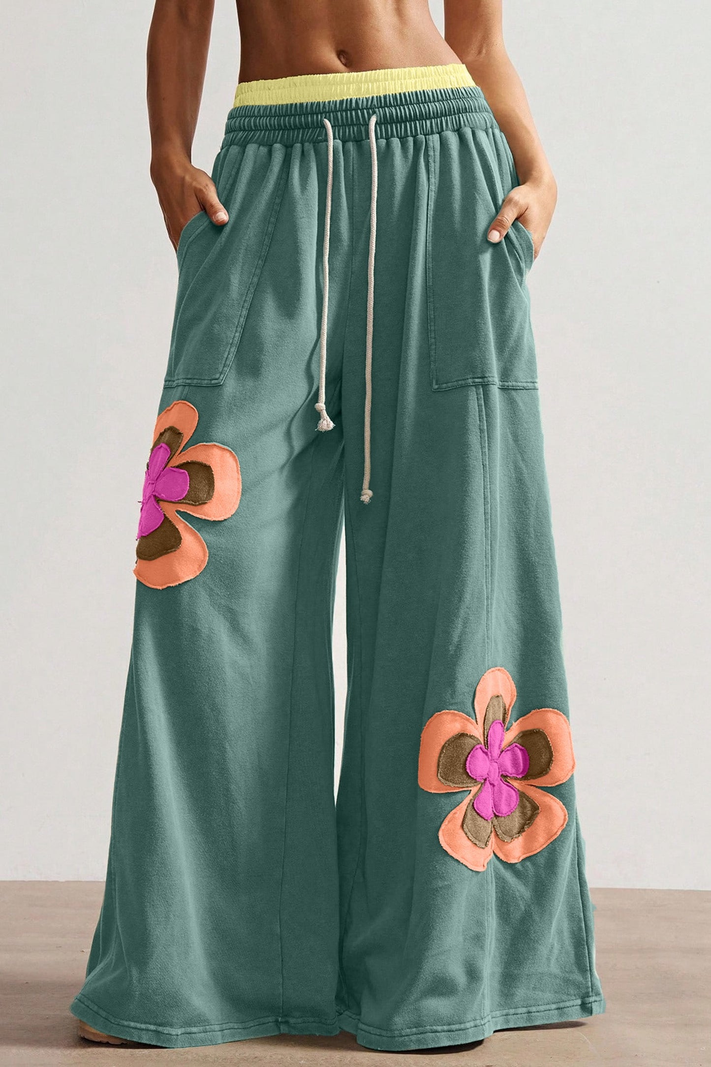 Sea Green Patchwork Pants