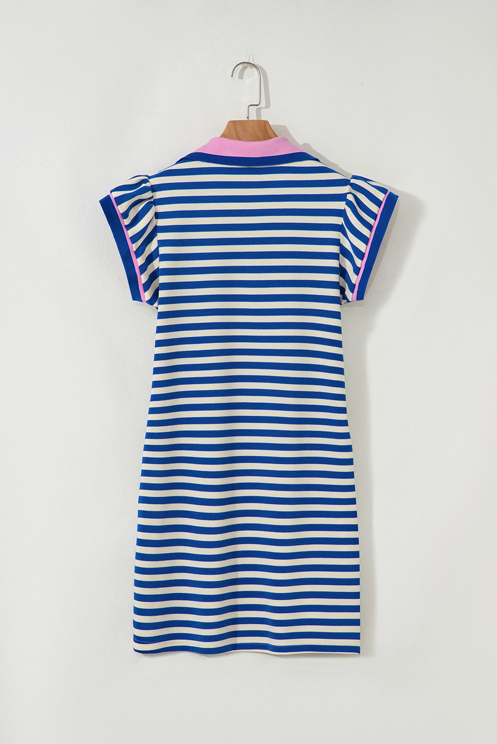 Blue Contrast Collar Dress