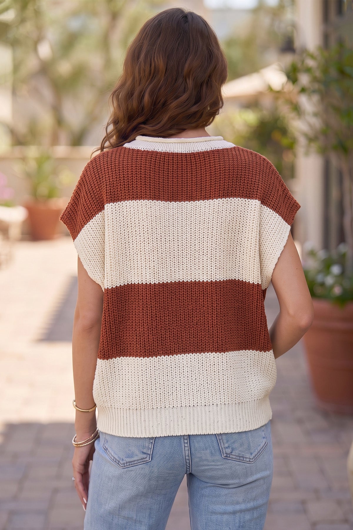V Neck loose sweater top
