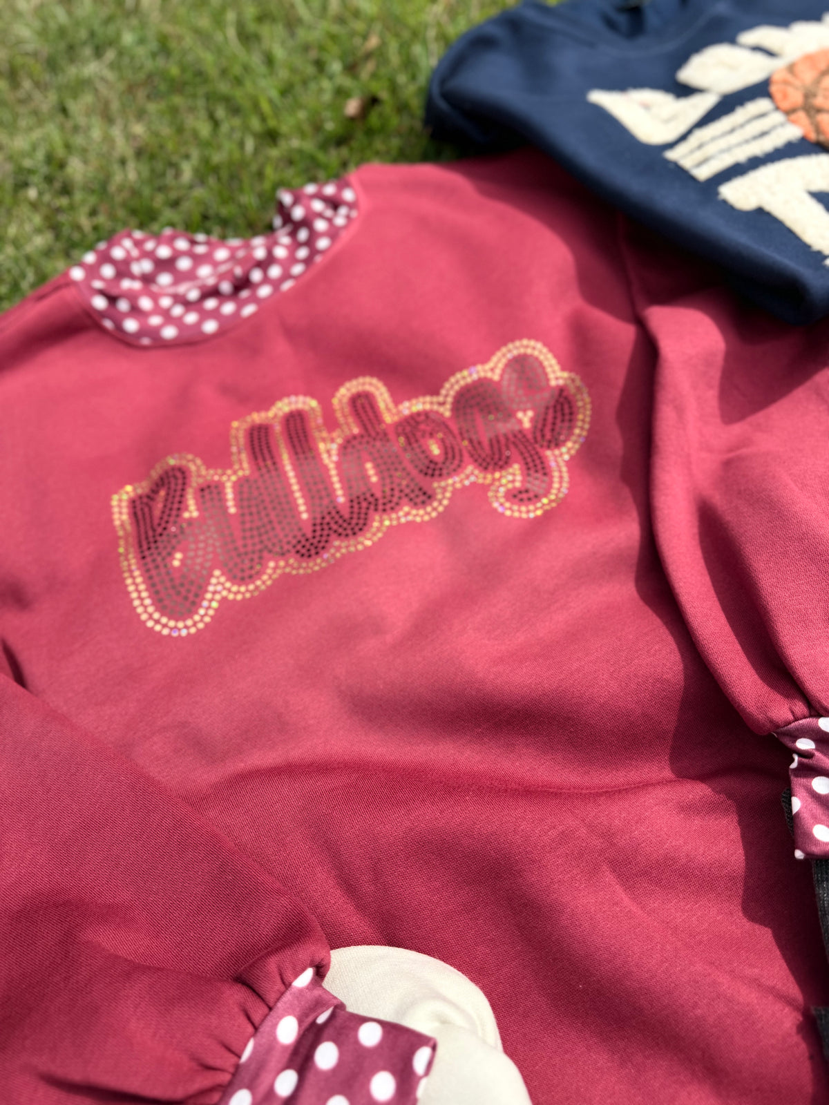 Polka Dot Spangle Bulldog Sweatshirt