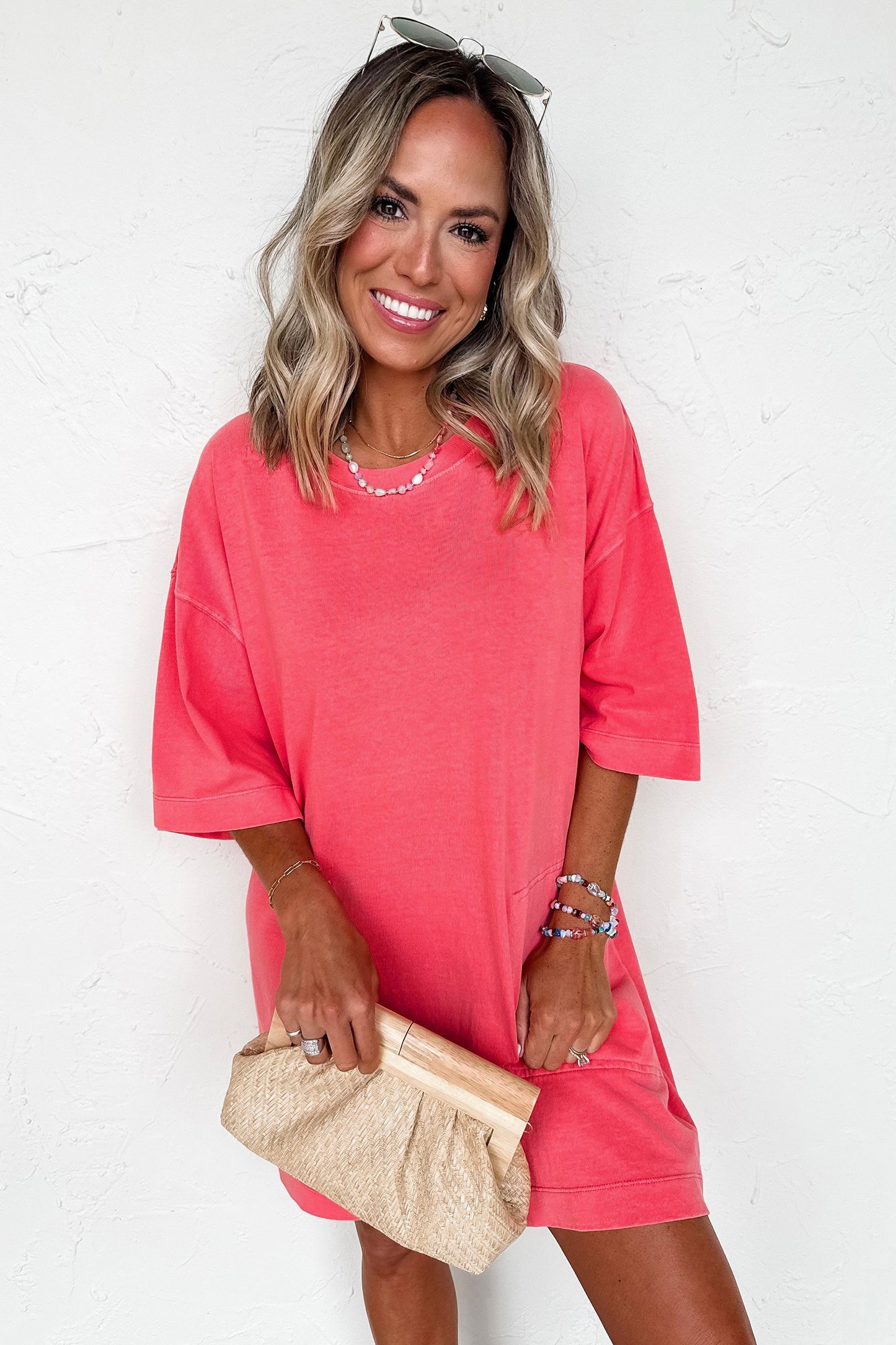 Coral Paradise Tee Dress