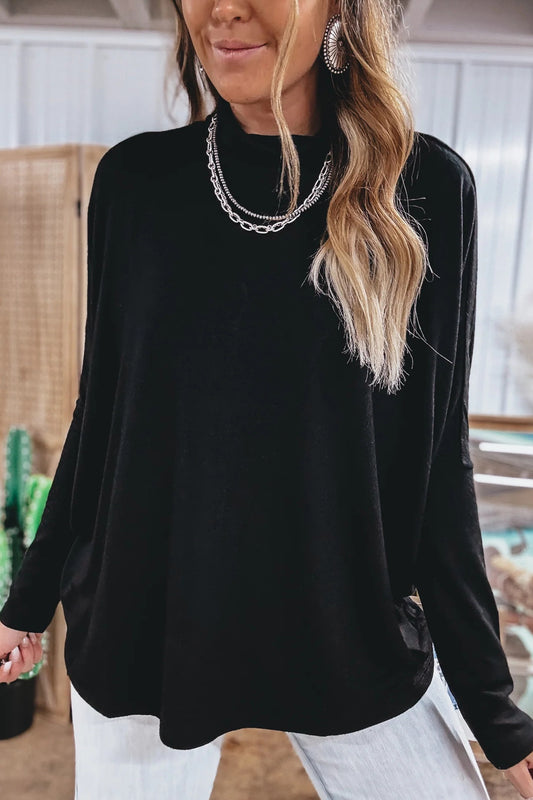 High neck loose Long Sleeve Top
