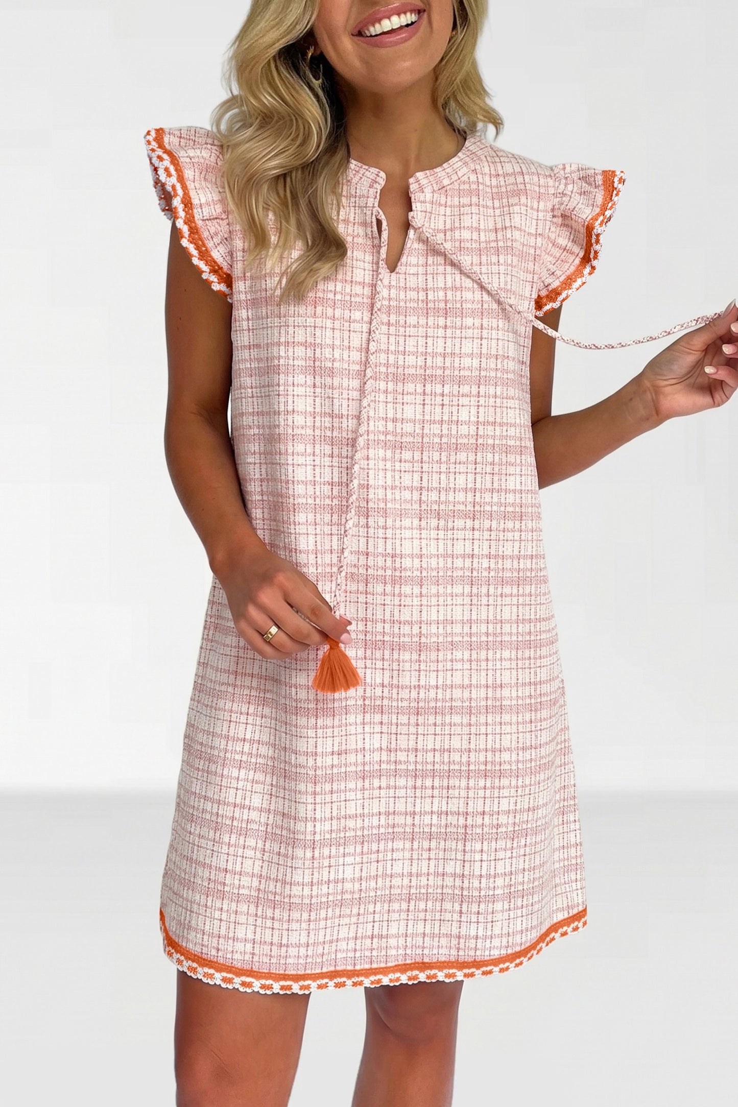 White Jacquard Contrast Dress