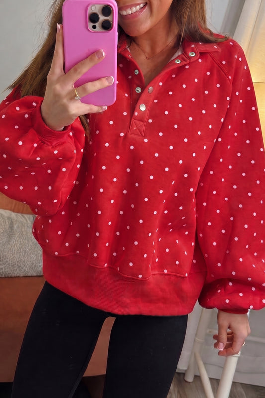 Red Polka Dot Sweatshirt