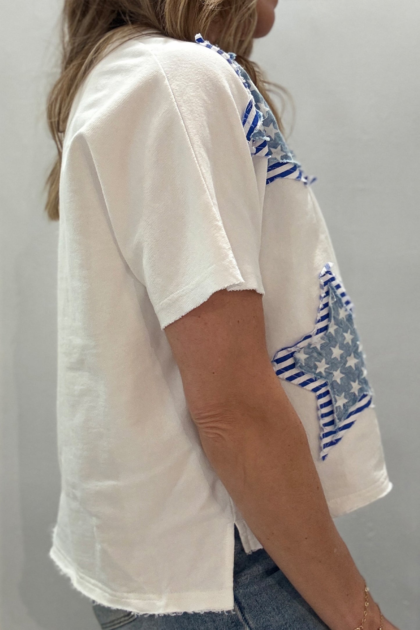 Patch work star tee