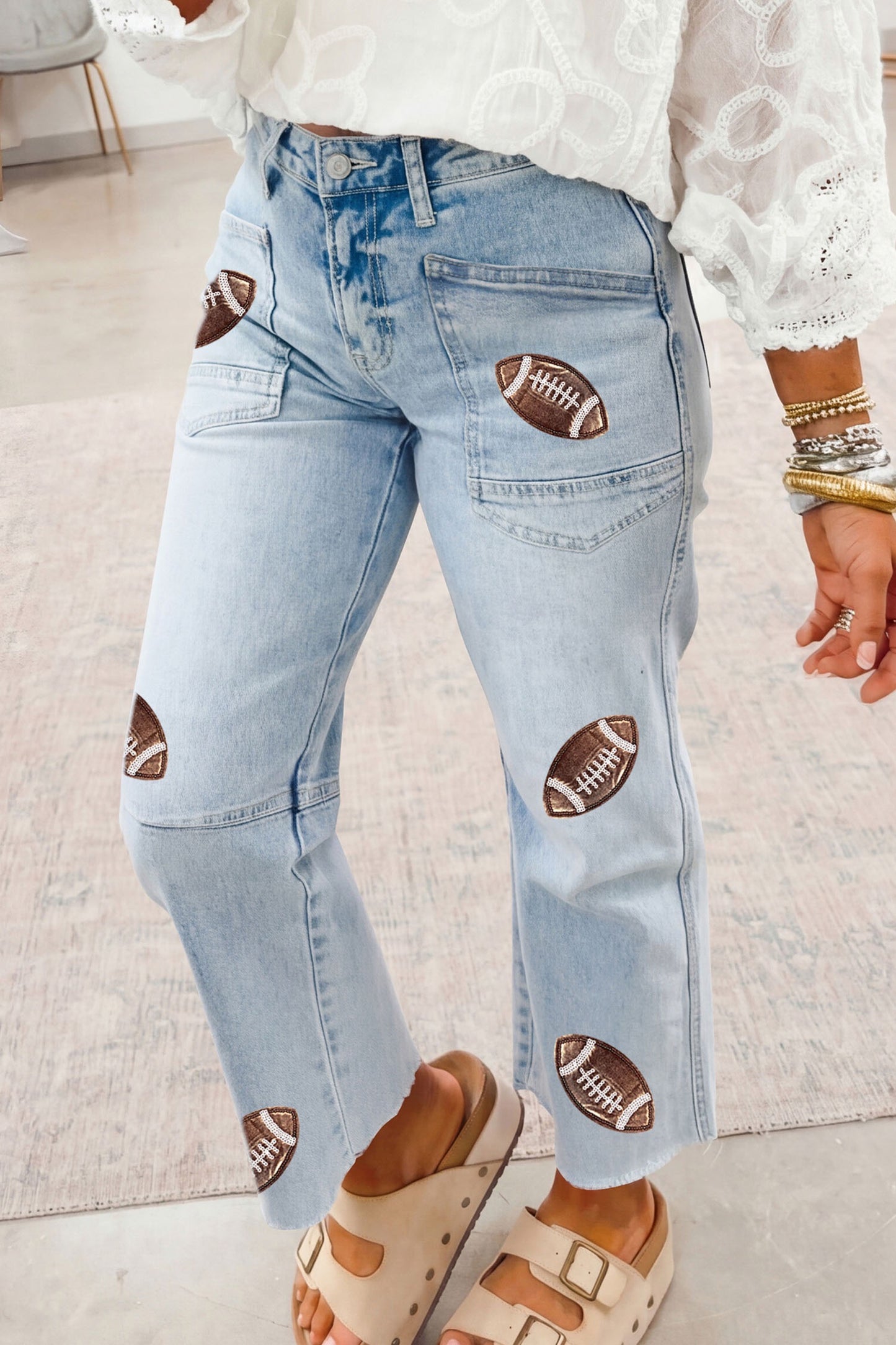 Football Sequin Jeans
