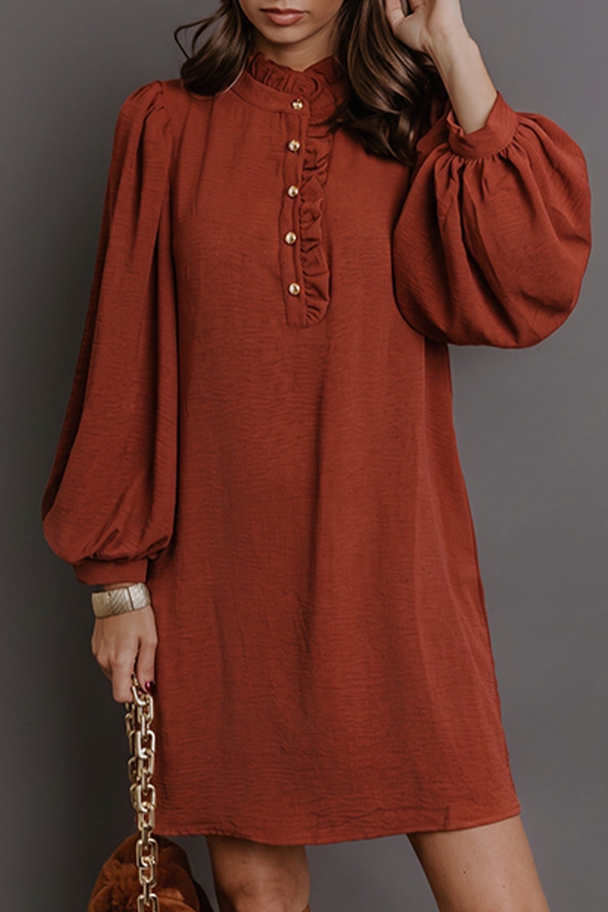 Coffee Shift Dress
