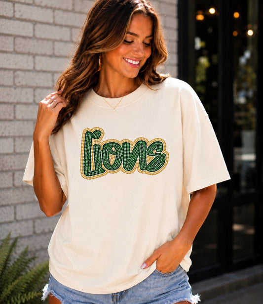 Cursive Mascot Spangle Tee
