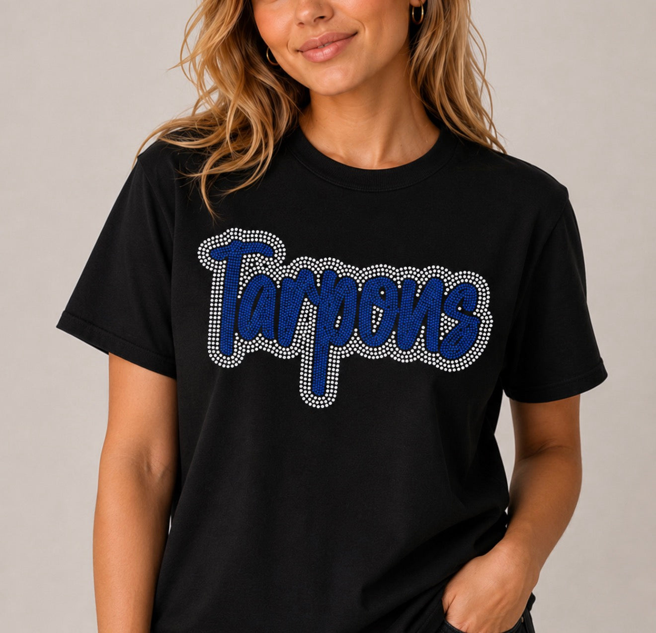 Cursive Mascot Spangle Tee