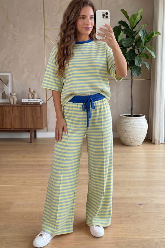 Yellow and Blue Pant Set