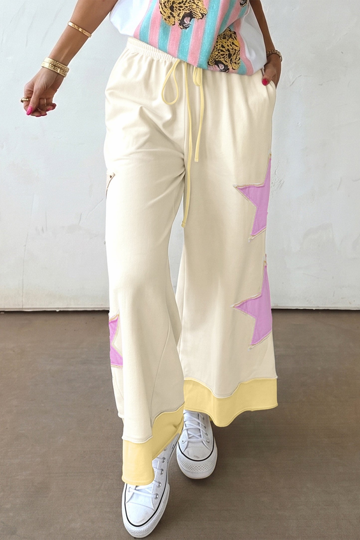 Yellow and Purple Patchwork star pants