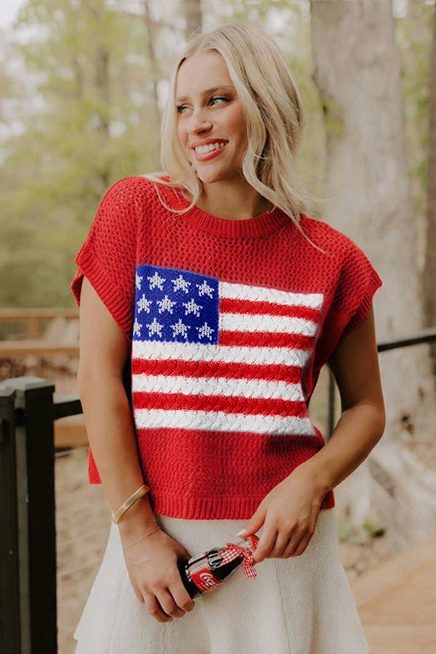 Red Flag Sweater Top