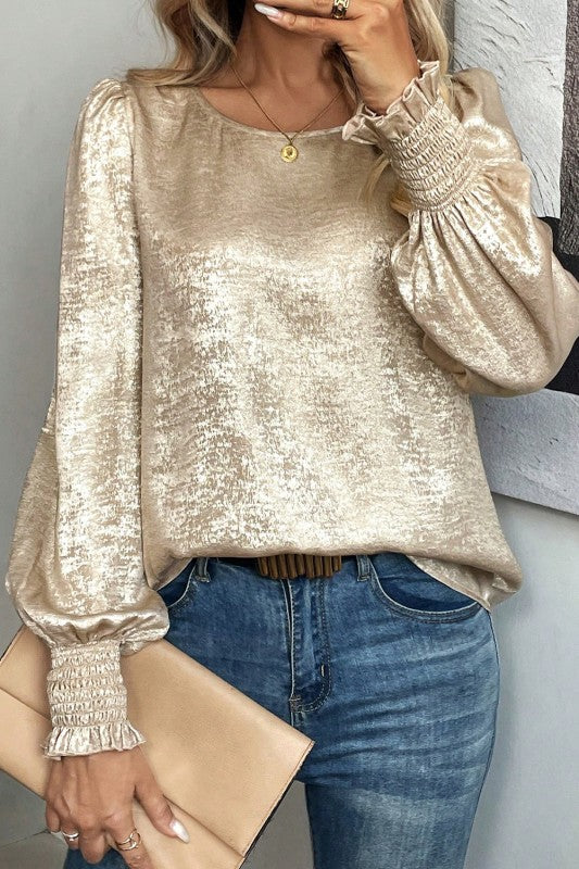 Metallic gold Top