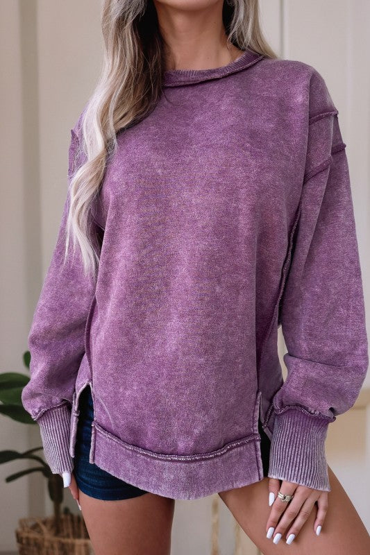 Plum mineral wash sweater