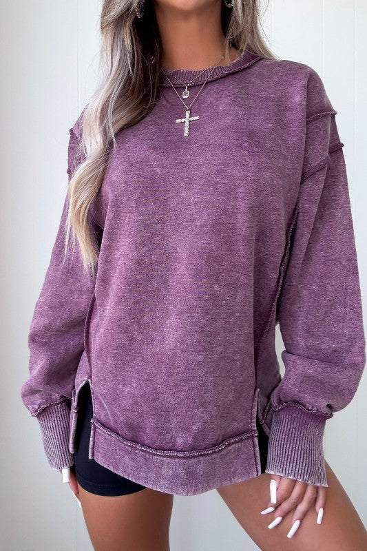 Plum mineral wash sweater