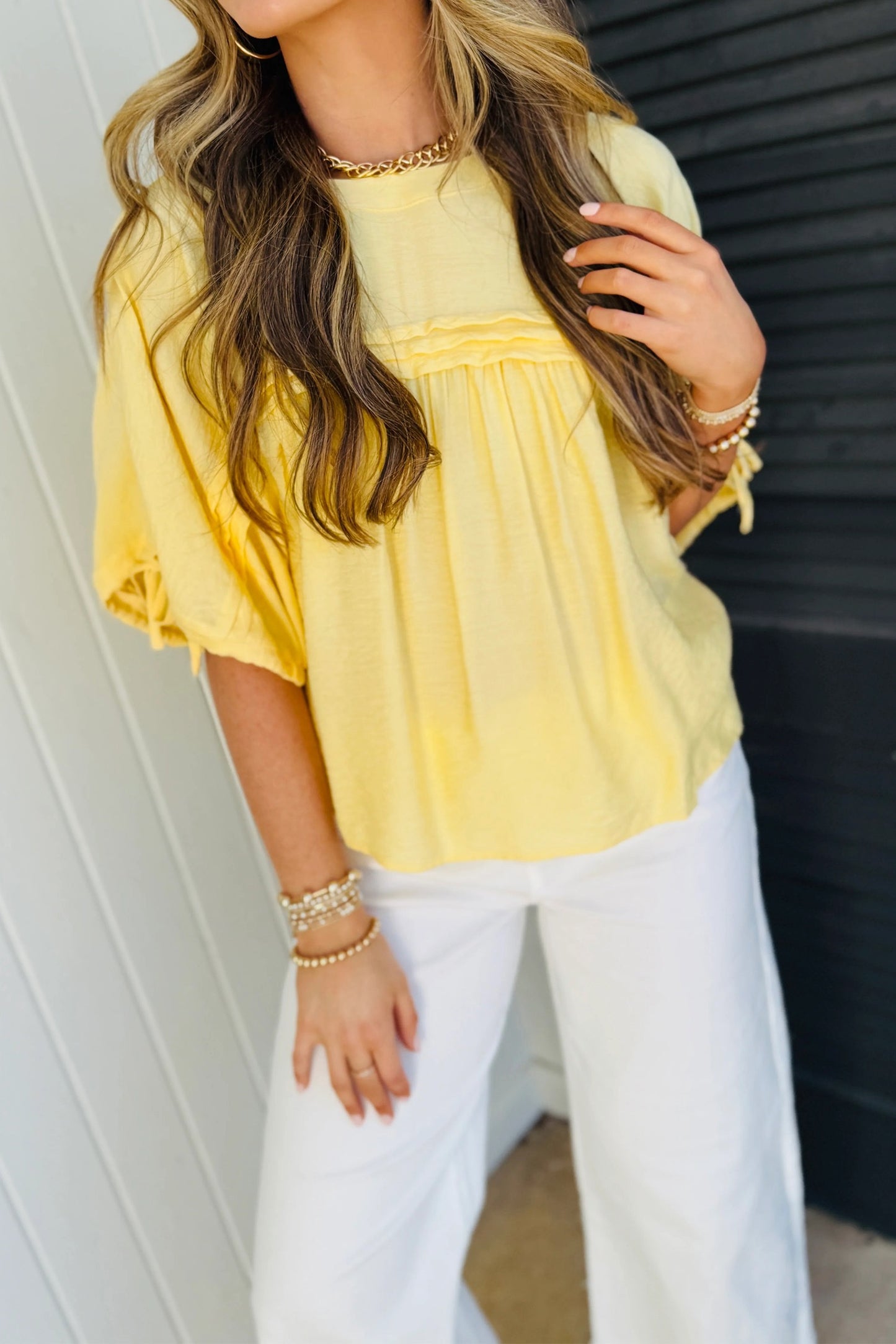 Yellow babydoll top