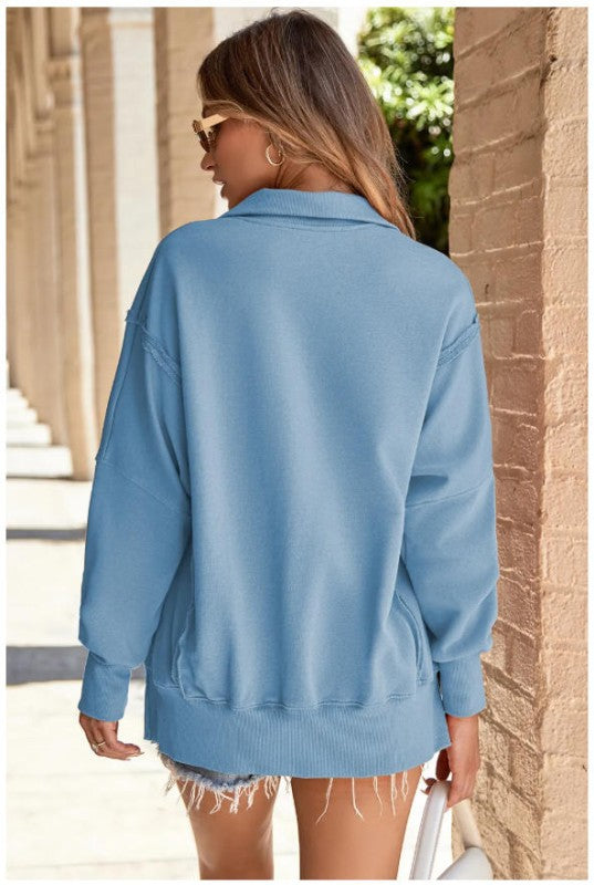 Polo Collar Sweatshirt
