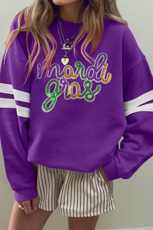 Mardi Sequin Crewneck
