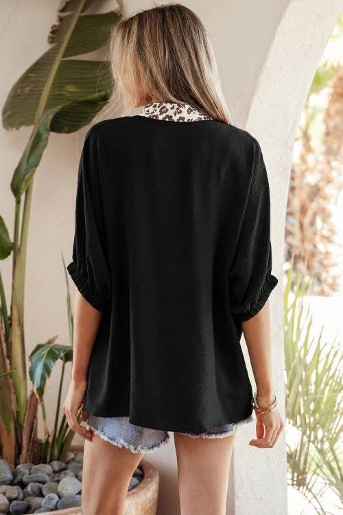 Black dolhman half sleeve Top