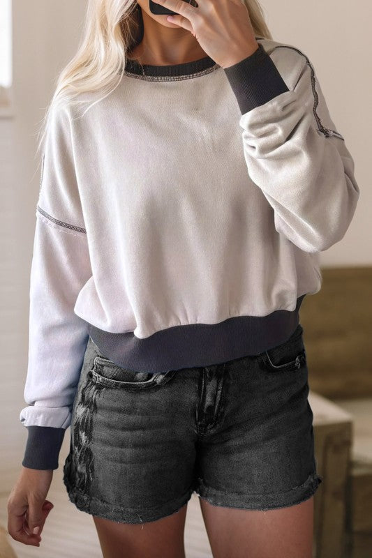 Holly Patchwork Crop Crewneck