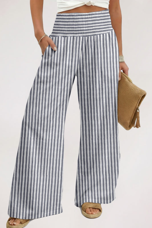 Black Stripe loose summer pants