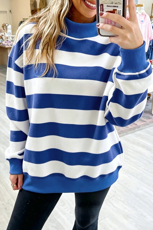 Blue and White Crewneck