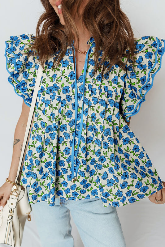 Sky Blue Tiered Top