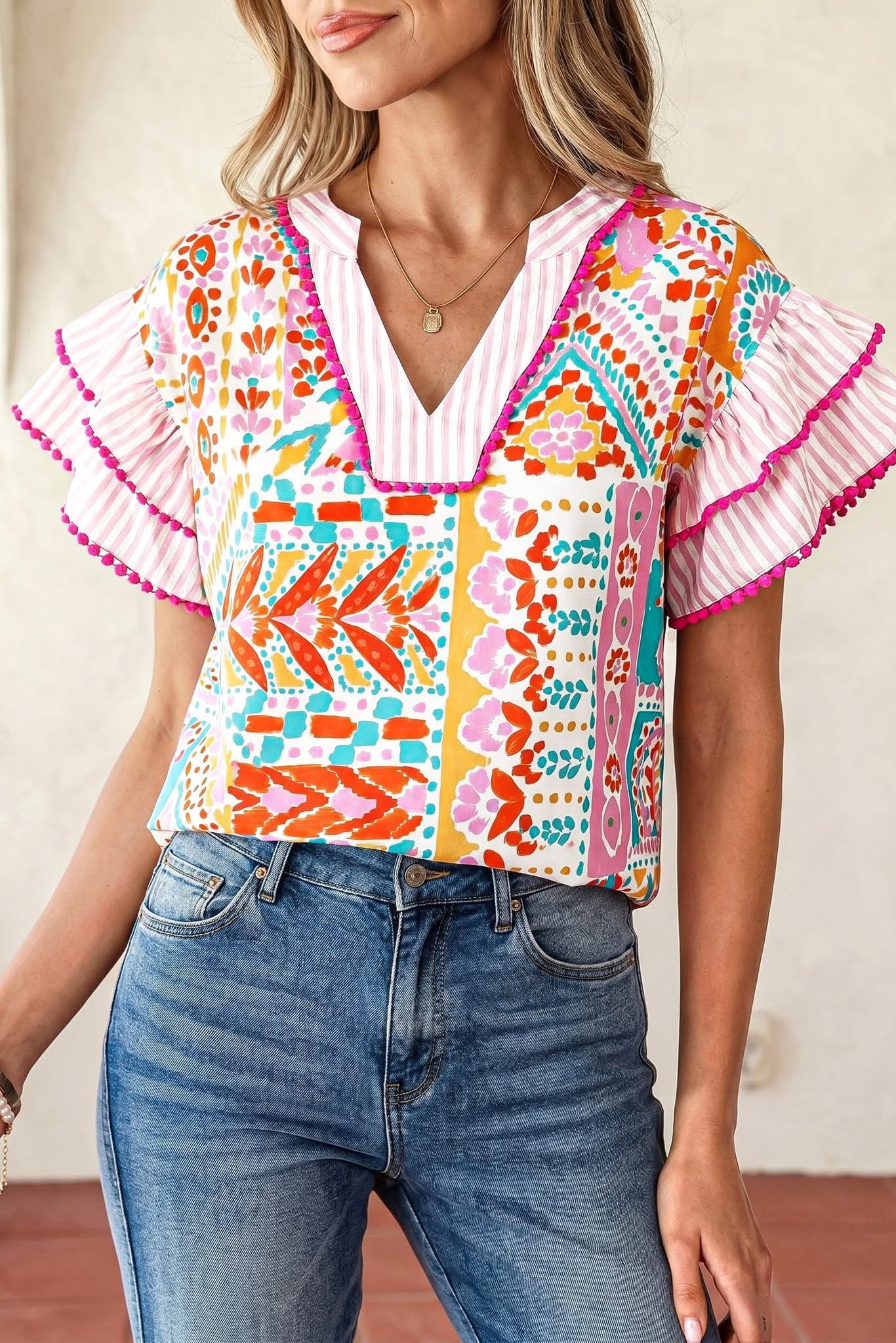 Rose Boho Top