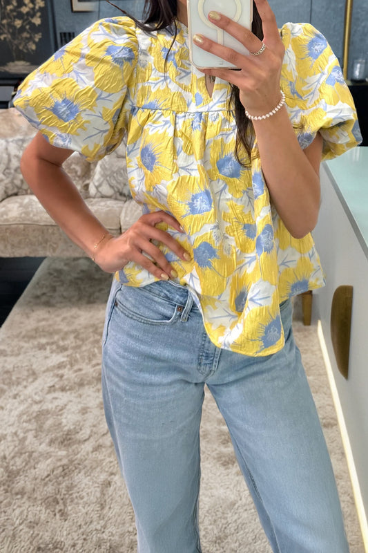 Bubble sleeve summer top