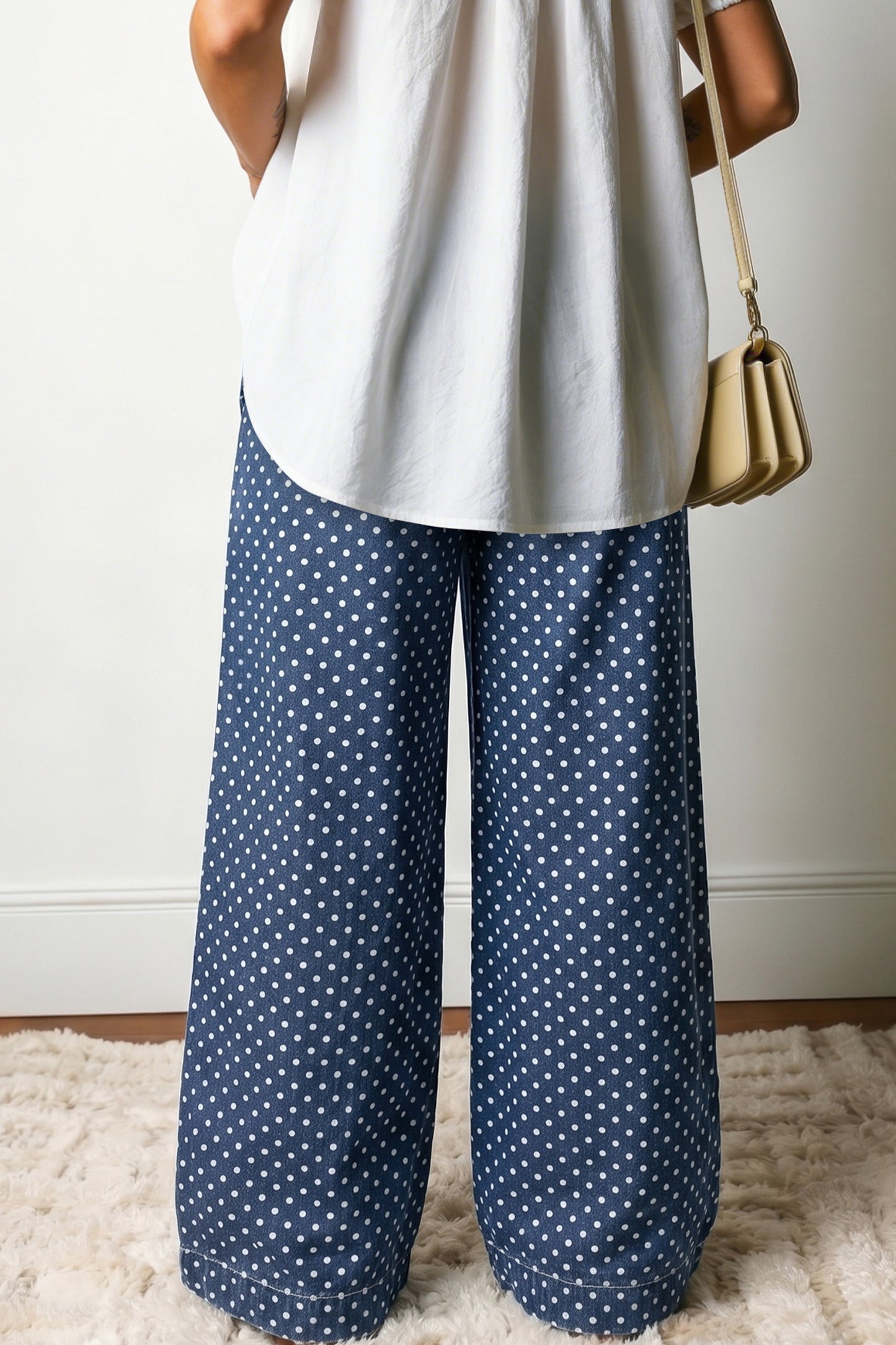 Polka Dot Wide Leg Jeans