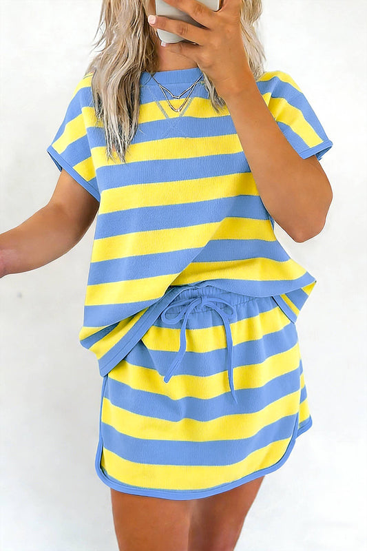 Blue and yellow Skort set