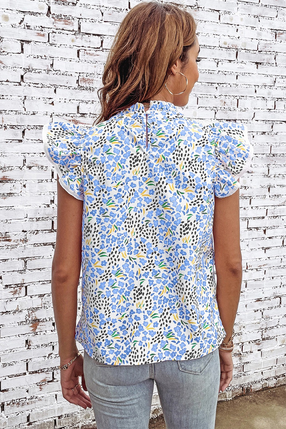 Blue Flutter Top