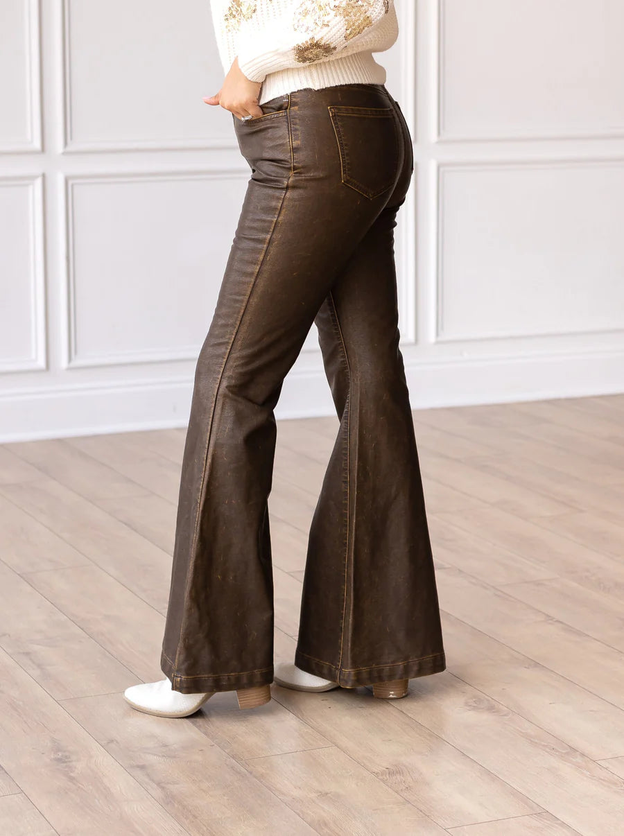 THE BRANDY RUSTIC LEATHER BELLBOTTOMS