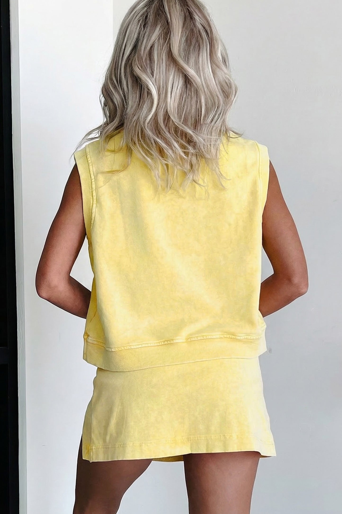 Yellow Cream  Mineral skort set