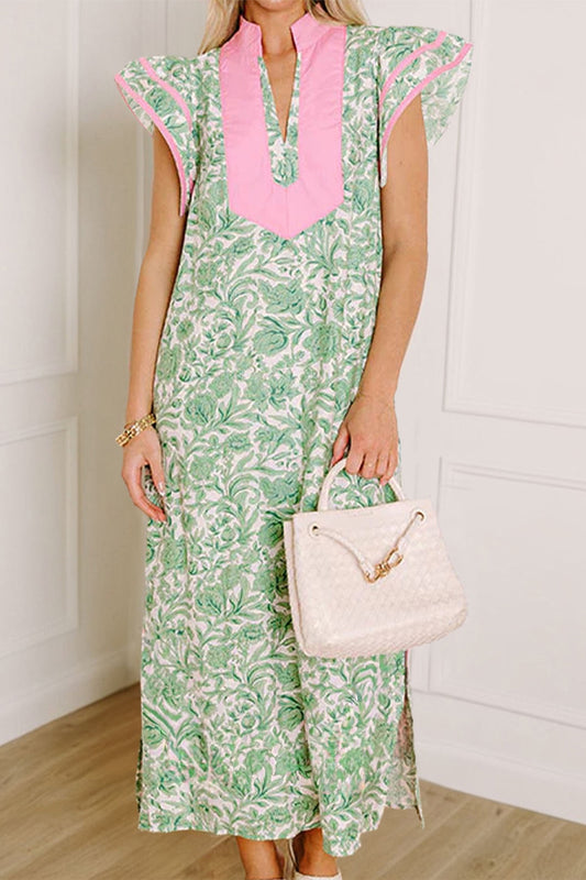 Green Floral Midi Dress