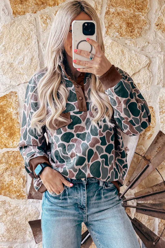 Retro Camo Pullover Sweatshirt