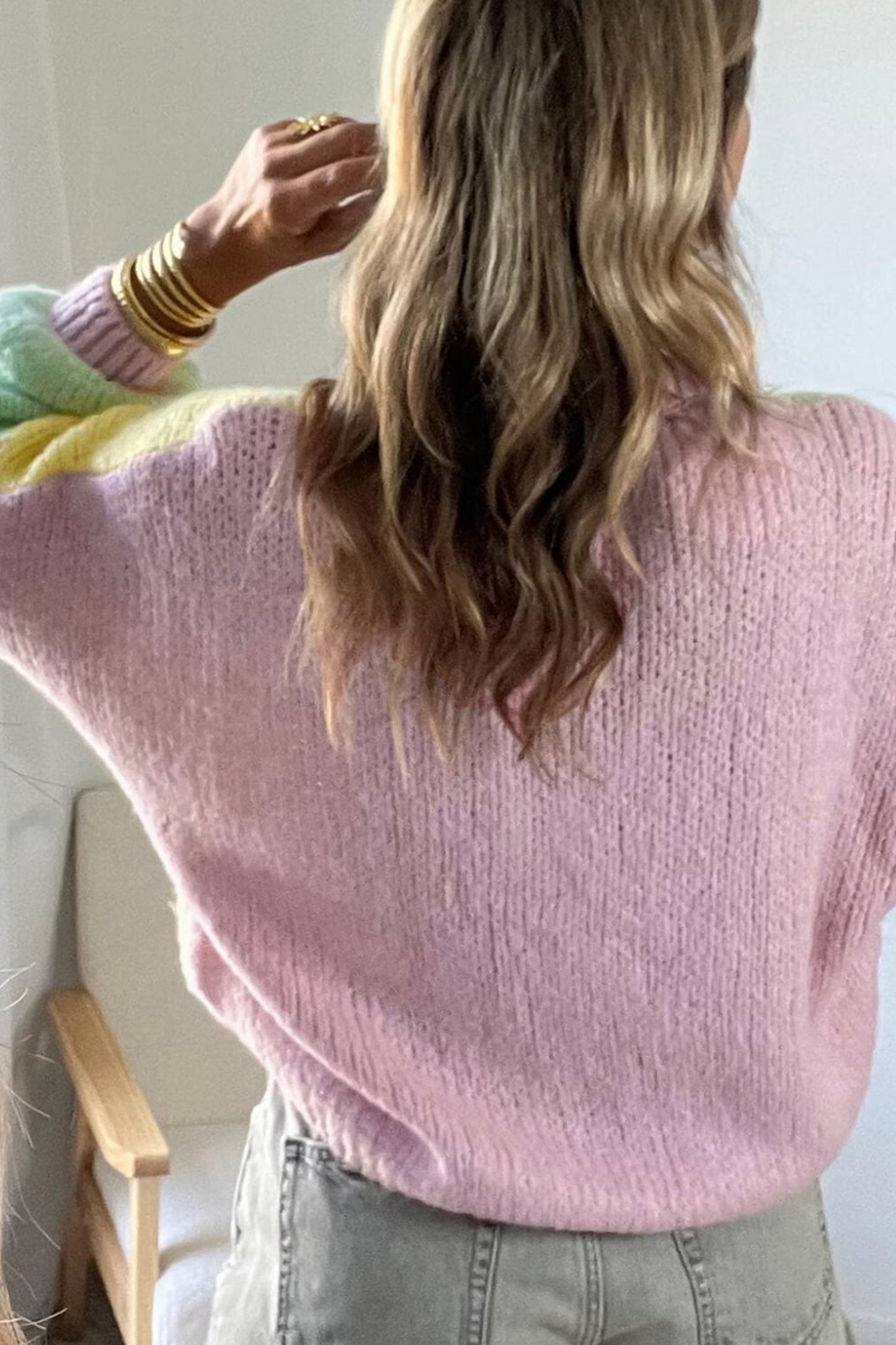 Patchwork Knit Cardigan